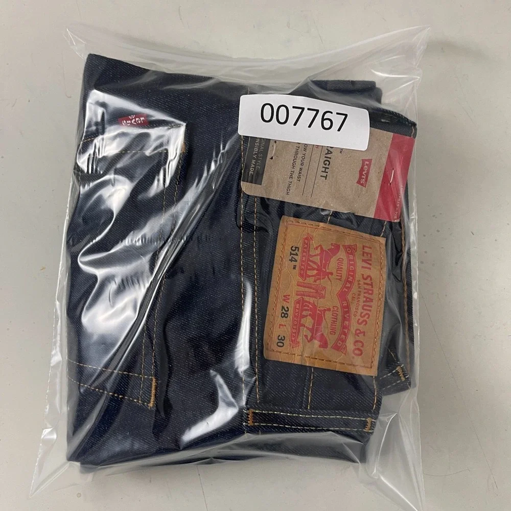 Levis 514 Jeans Mens 28x30 Blue Straight Dark Wash Denim Grunge Minimalist Rock